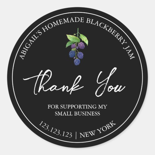 Étiquette de Merci de confiture de Blackberry mais (Devant)