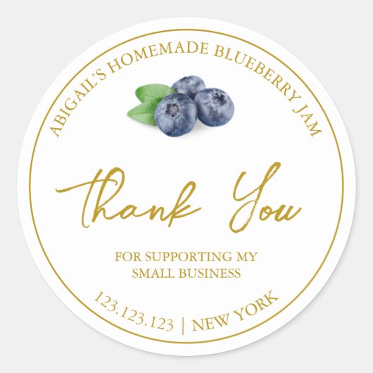 Étiquette de Merci de confiture de bleuet maison s (Devant)