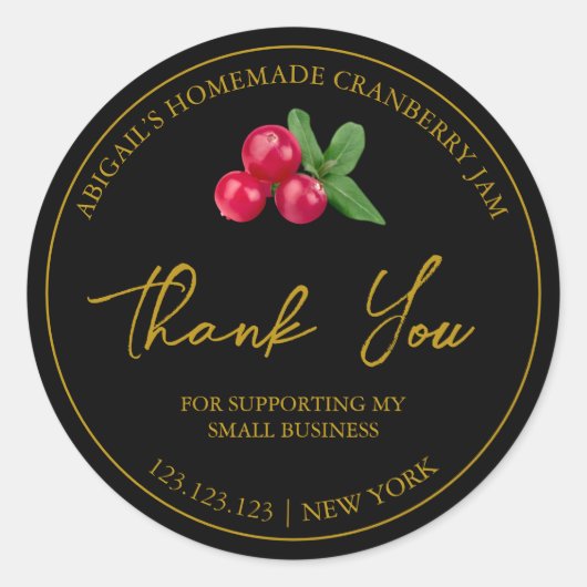 Étiquette de Merci de confiture de canneberge mais (Devant)