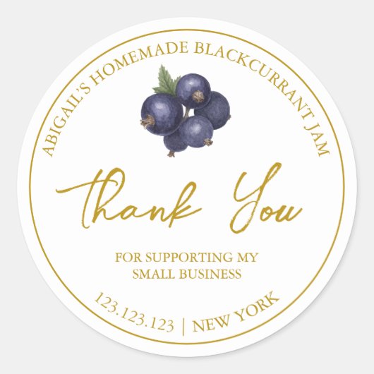 Étiquette de Merci de confiture de cassis simple f (Devant)