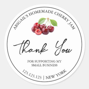 Étiquette de Merci de confiture de cerisier maison