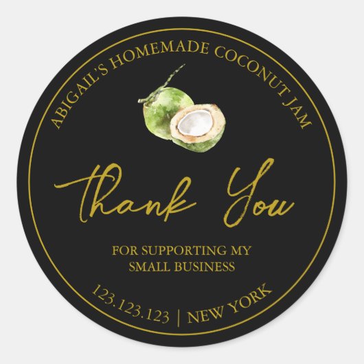 Étiquette de Merci de confiture de coco maison sim (Devant)