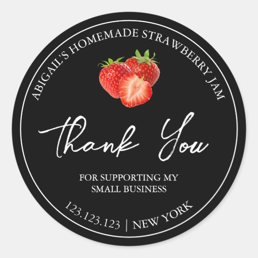 Étiquette de Merci de confiture de fraises maison  (Devant)