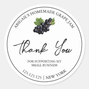 Étiquette de Merci de confiture de raisin maison s