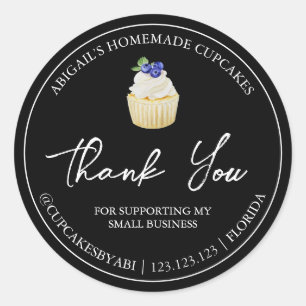 Étiquette de Merci de Cupcake maison simple