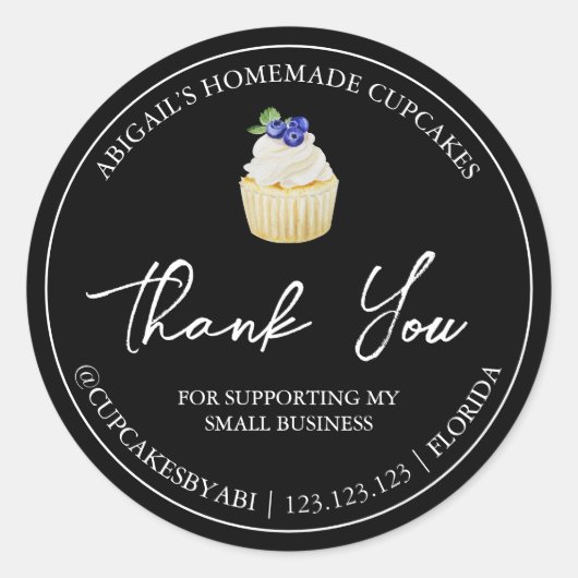 Étiquette de Merci de Cupcake maison simple (Devant)