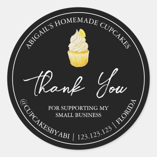 Étiquette de Merci de Cupcake maison simple (Devant)