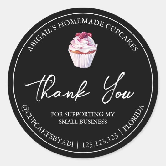 Étiquette de Merci de Cupcake maison simple (Devant)