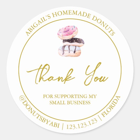 Étiquette de Merci de Donut maison simple (Devant)