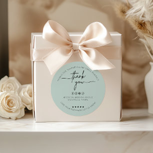 Étiquette de Merci de l'autocollant vert clair per