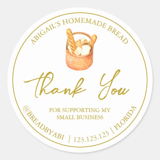 Étiquette de Merci de pain maison simple (Devant)