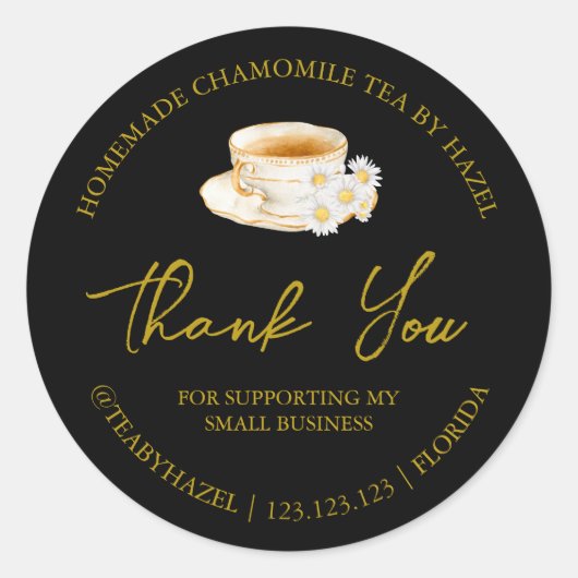 Étiquette de Merci de thé Chamomile simple fait ma (Devant)