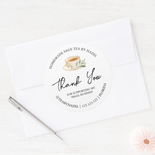 Étiquette de Merci de thé maison simple (Enveloppe)