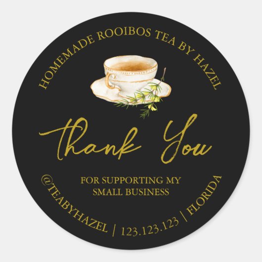 Étiquette de Merci de thé Rooibos maison simple (Devant)