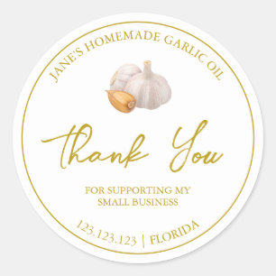 Étiquette de Merci d'huile d'ail maison simple