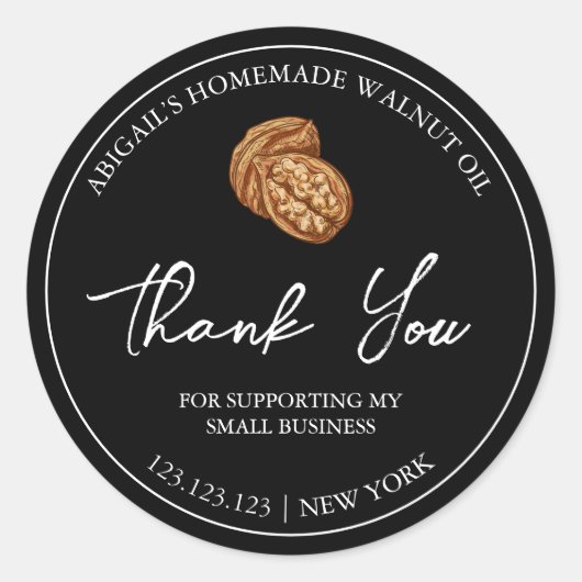 Étiquette de Merci d'huile de noix maison simple (Devant)