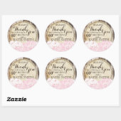 Étiquette de Merci en bois rustique Hydrangea rose (Feuille)