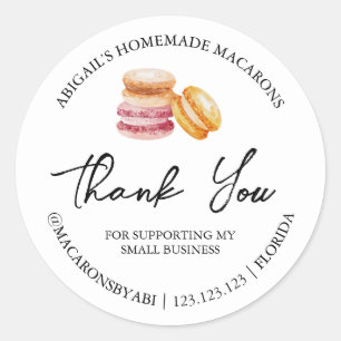 Étiquette de Merci Macaron maison simple