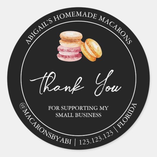 Étiquette de Merci Macaron maison simple (Devant)