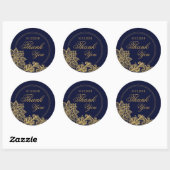 Étiquette de Merci moderne Gold Lace Marine (Feuille)