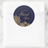 Étiquette de Merci moderne Gold Lace Marine (Sac)