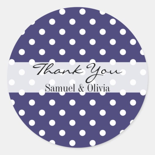 Étiquette de Merci pointu Indigo Round Custom Polk (Devant)