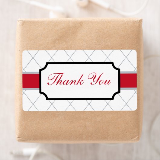 Étiquette de Merci rouge (En situation)