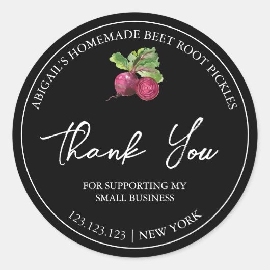 Étiquette de Merci simple à la racine de betterave (Devant)