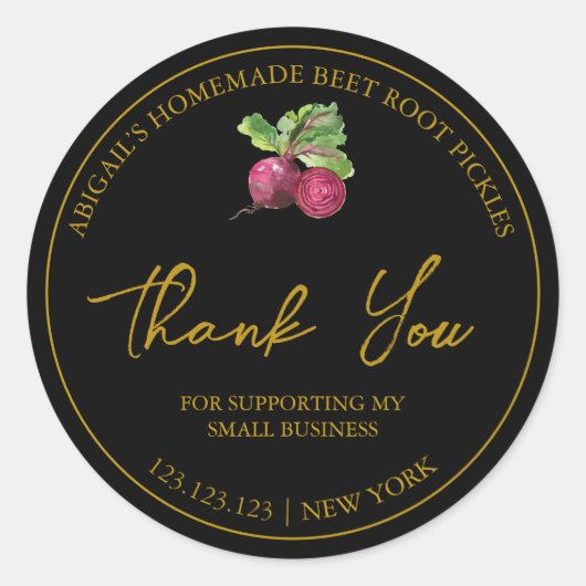 Étiquette de Merci simple à la racine de betterave (Devant)