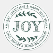 Étiquette de message de Noël JOY Cadeau (Devant)