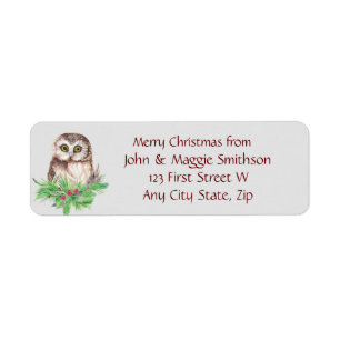 Étiquette de message personnalisé Christmas Cute O