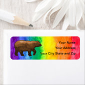 Étiquette de messagerie Brown Bear sur Rainbow Was (En situation)