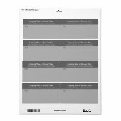 Étiquette de messagerie commerciale gris script (Feuille entière)