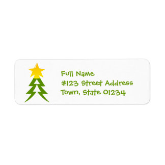 Étiquette de messagerie de l'arbre de Noël