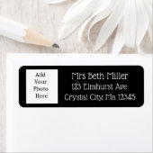 Étiquette de messagerie de retour photo personnali (En situation)