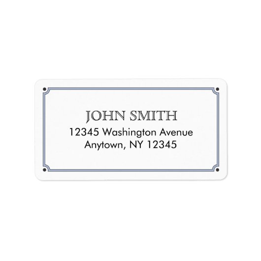 Étiquette de messagerie simple avec bordure bleue (Devant)