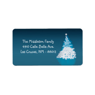 étiquette de messagerie XMAS blanc bleu de 1,25 po