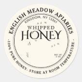 Étiquette de miel avec instructions de stockage (Devant)