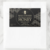 Étiquette de miel avec peigne de miel et abeille s (Sac)