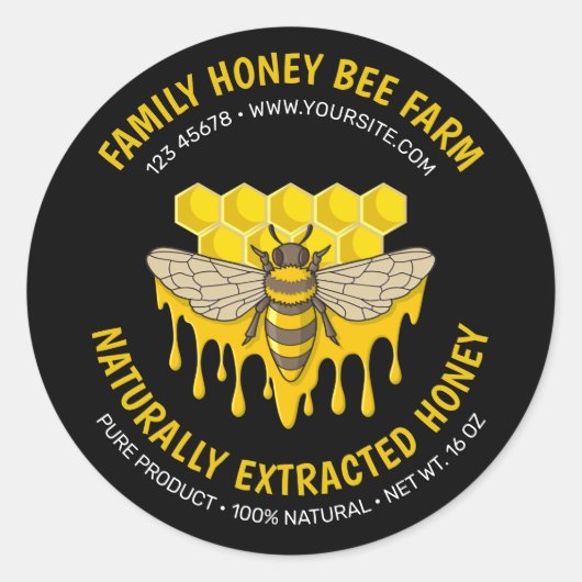 Étiquette de miel Bee Hive (Devant)