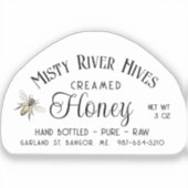 Étiquette de miel crémé transparent 3 oz Skep Jar (Recto)