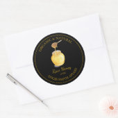 Étiquette de miel cru d'or | Black (Enveloppe)