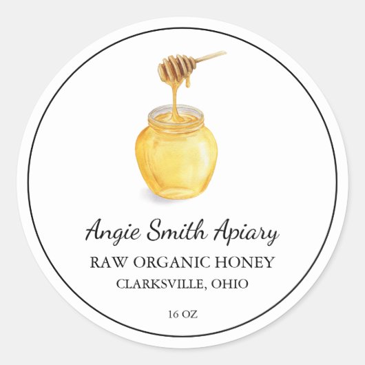 Étiquette de miel cru simple (Devant)