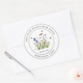 Étiquette de miel de fleurs sauvages avec abeilles (Enveloppe)