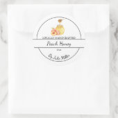 Étiquette de miel de pêche infusé maison simple (Sac)