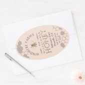 Étiquette de miel de Queenline 16/32oz abeille de  (Enveloppe)