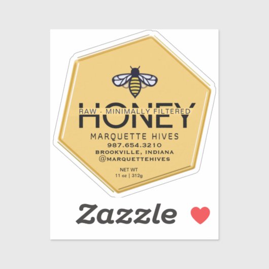 Étiquette de miel en forme d'hexagone de vinyle co (Feuille)