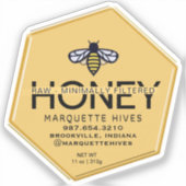 Étiquette de miel en forme d'hexagone de vinyle co (Recto)