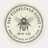 étiquette de miel fleur sauvage aux couleurs perso (Devant)