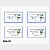 Étiquette de miel Fleur sauvage bleu (Date de réco (Feuille)